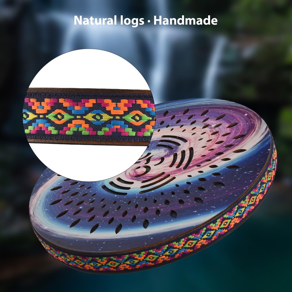 12 Inch Ocean Drum Ethnic Percussion Instrument Painted Drum Pattern Birch Wo...