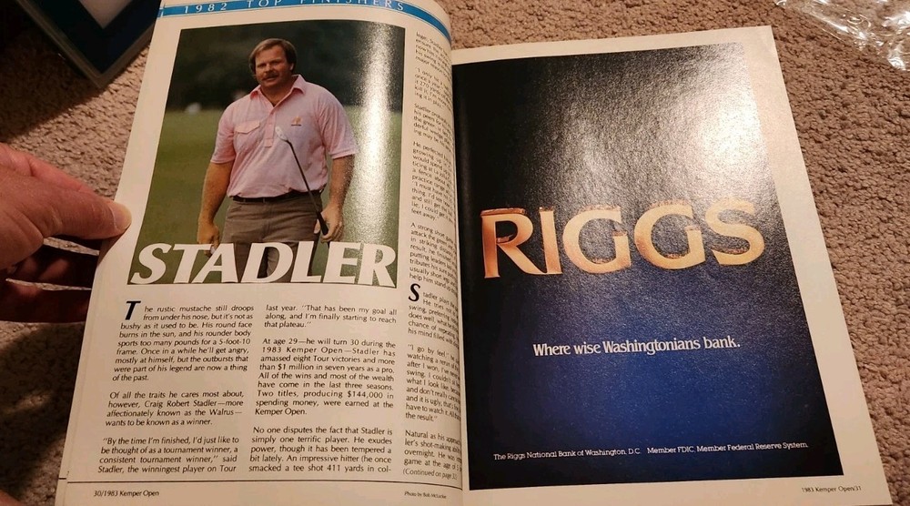 1983 Kemper Open Program + Daily Pairing Sheet For Final Fred Couples First Win
