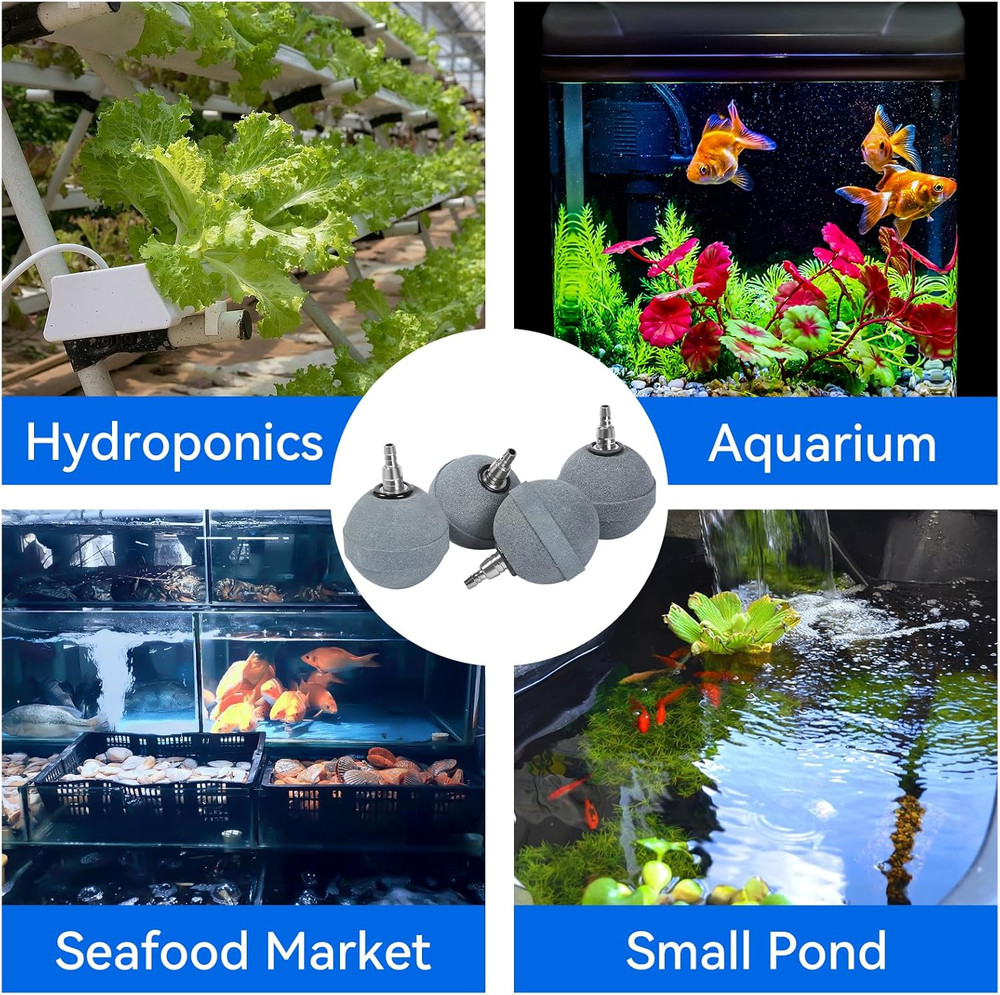 Pond Air Stone 2 Inch, Long Lasting Aerator Oxygen Diffuser, Air Pump Accessorie