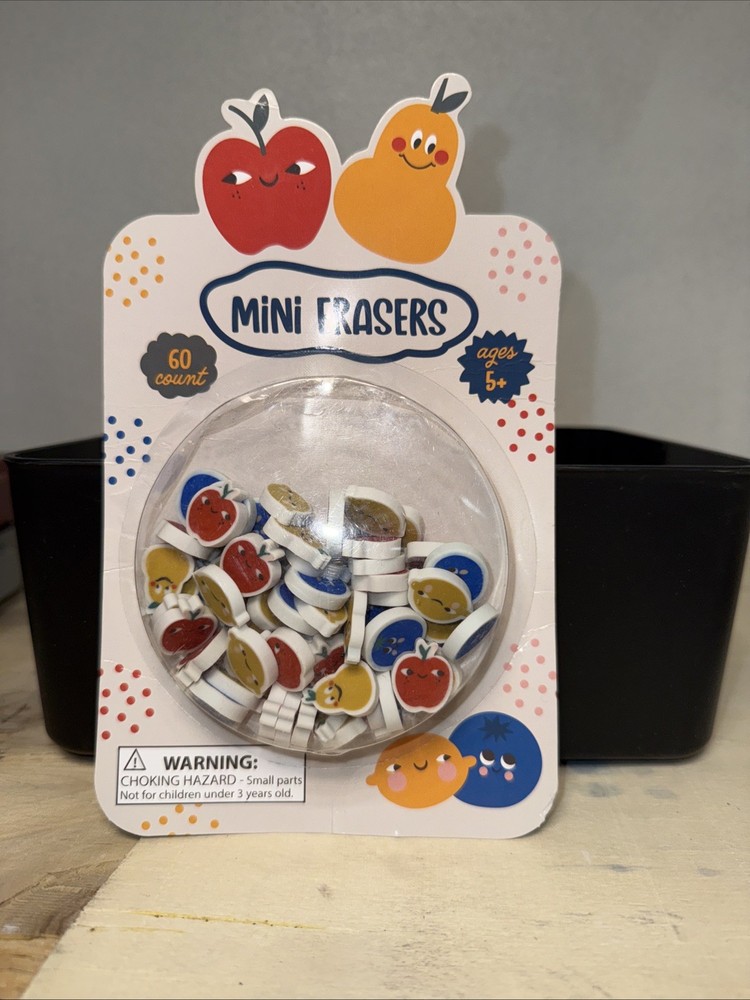 Fruit Shaped Mini Erasers 60 Count