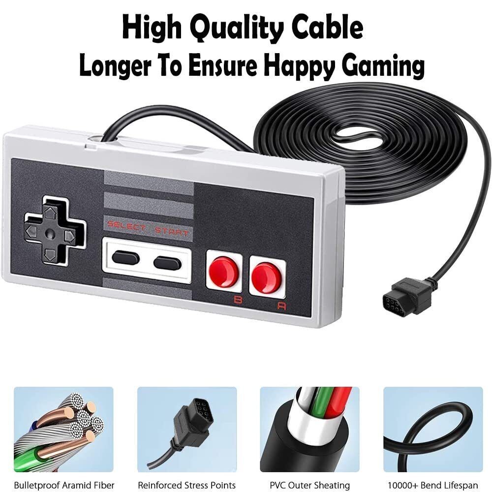 2 PCS Wired Gamepad Controller for NES Nintendo Entertainment System Game Pad