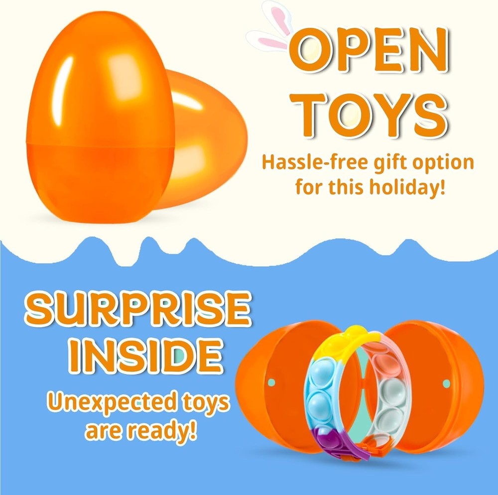 60PCS Prefilled Easter Eggs with Toys Inside, Easter Basket Eggs Filled Stuff...