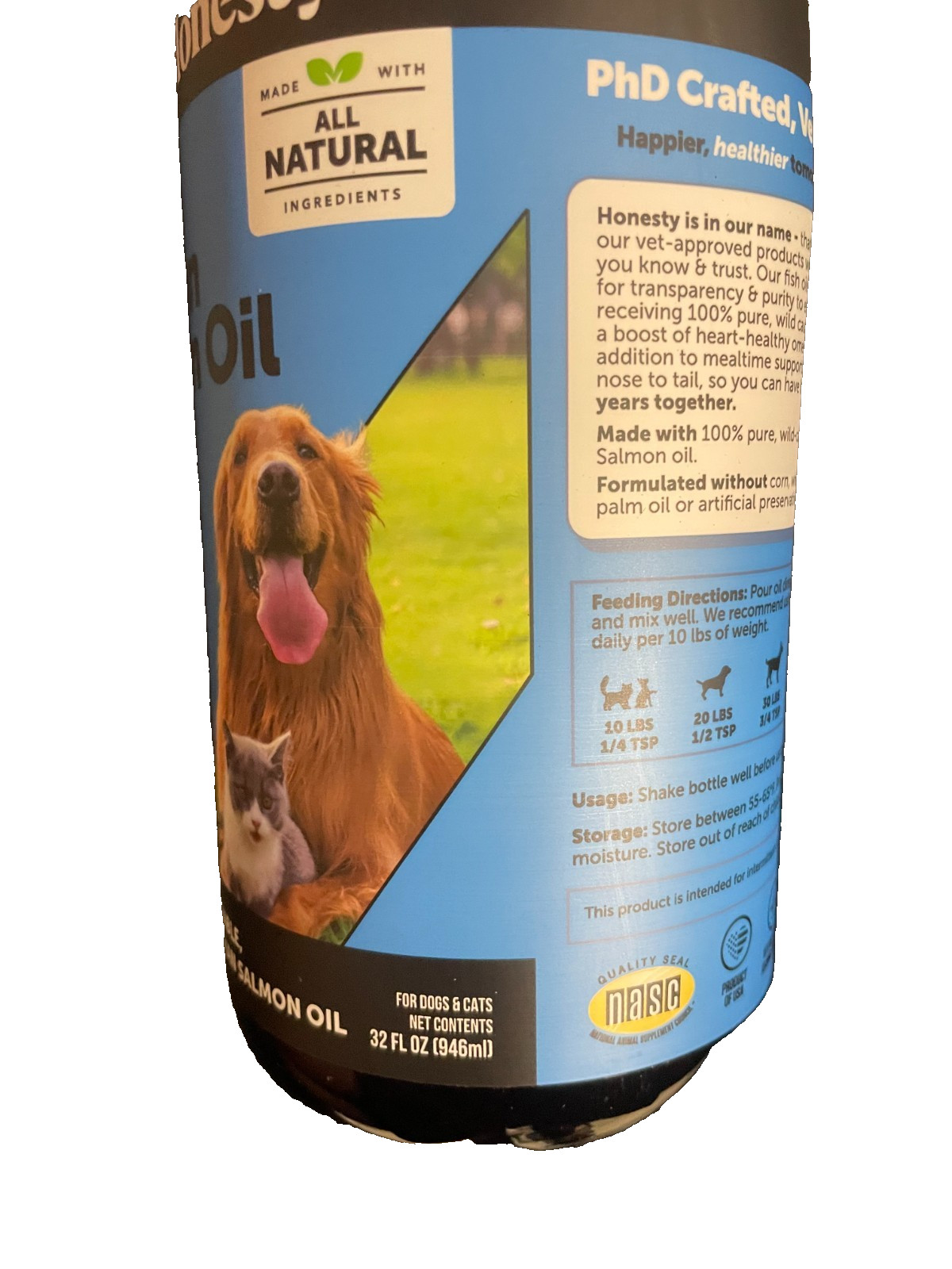 Wild Alaskan Salmon Oil for Dogs & Cats 32oz PH1