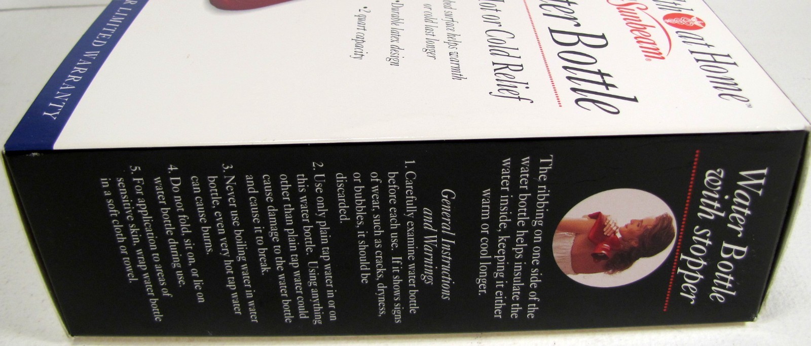 Hot Warm or Cold Rubber Water Bottle High Quality by Sunbeam NEW OLD STOCK