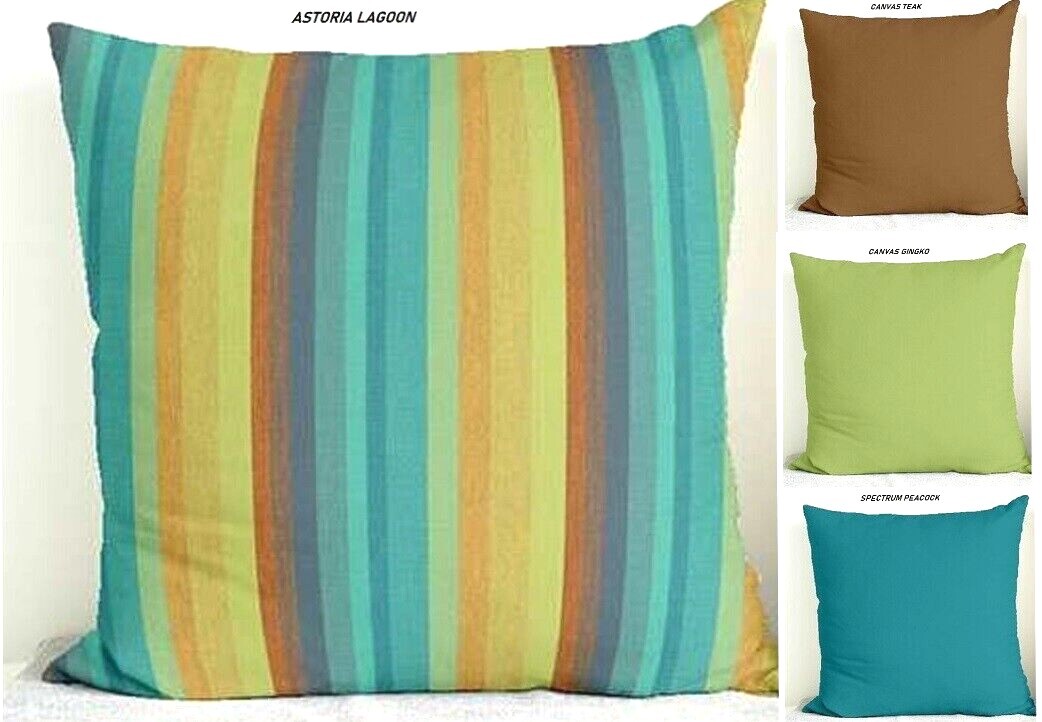 Sunbrella Outdoor Pillows with zippers, ASTORIA LAGOON