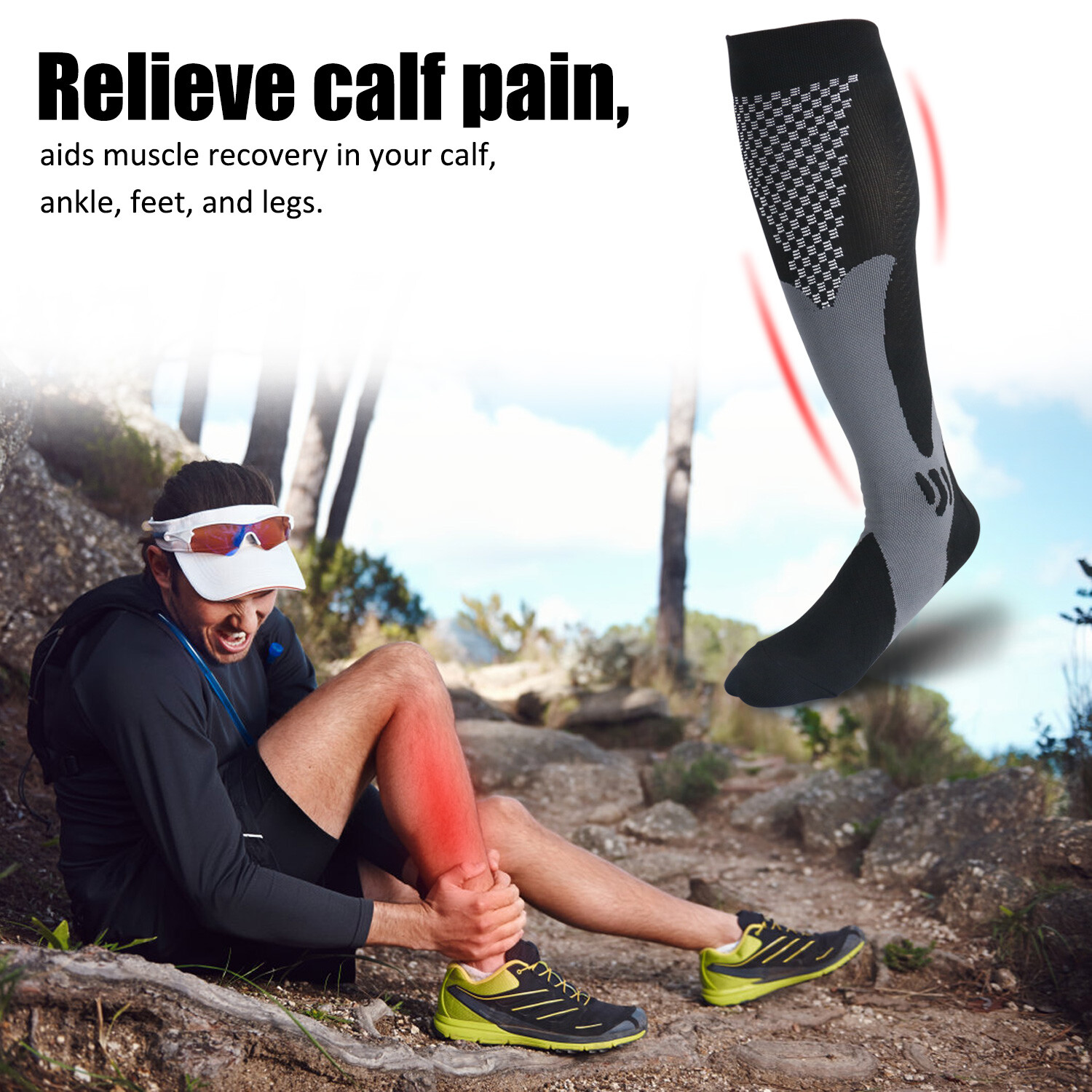 5 Pairs 30-40 mmHg Compression Socks - Knee High Support for Running & Sports