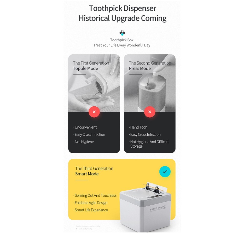 Smart Toothpick Dispenser Auto Infrared Induction Toothpick Smart Storage Box e