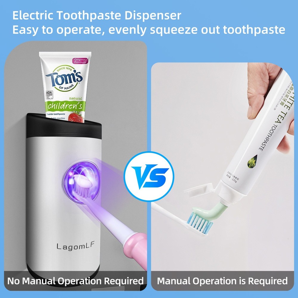 Automatic Toothpaste Dispenser Wall Mounted Holder Squeezer Bathroom Toilet