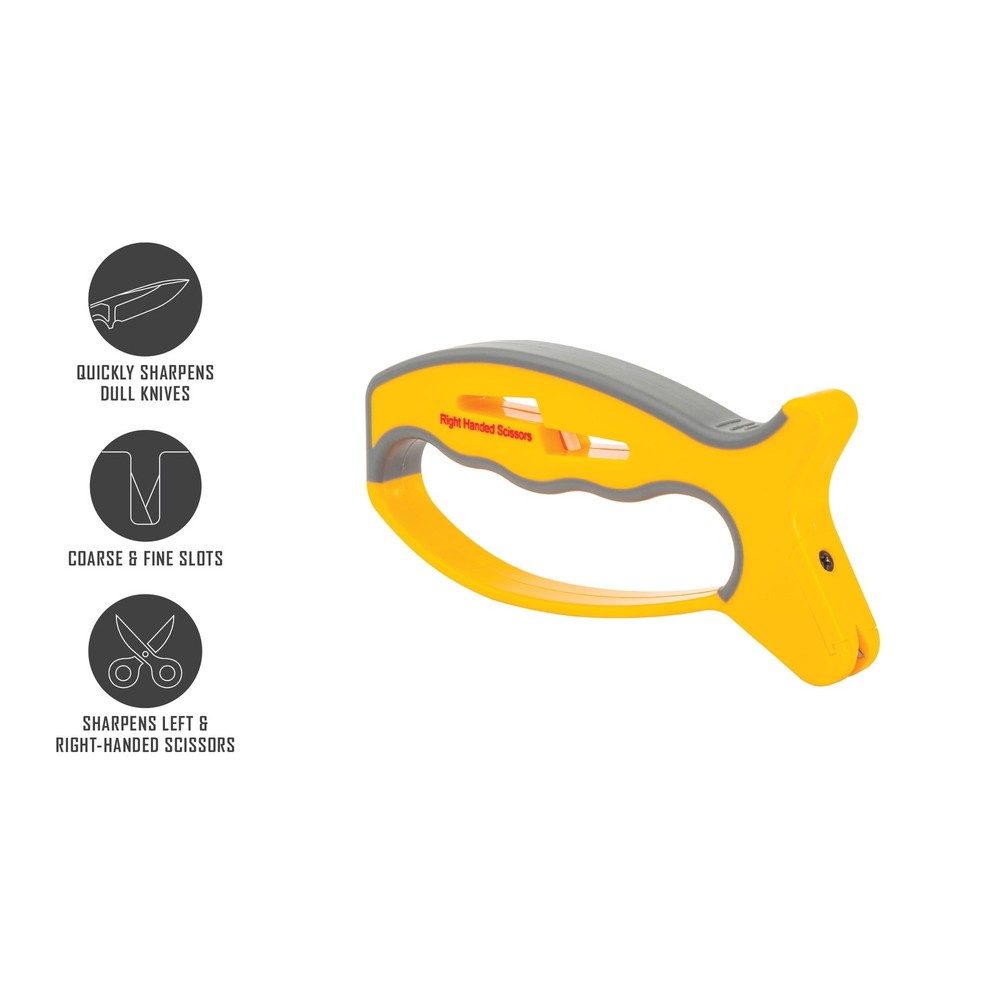 Smith’s JIFFY V-Sharp 50170 - Knife & Scissors Sharpener, Yellow & Grey