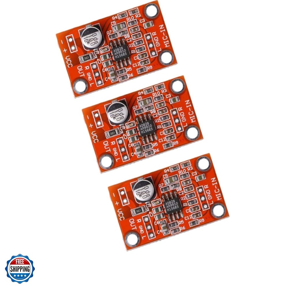 3Pcs AD828 Stereo Dynamic Microphone Preamplifier Board Pickup Module DC 3.8V...