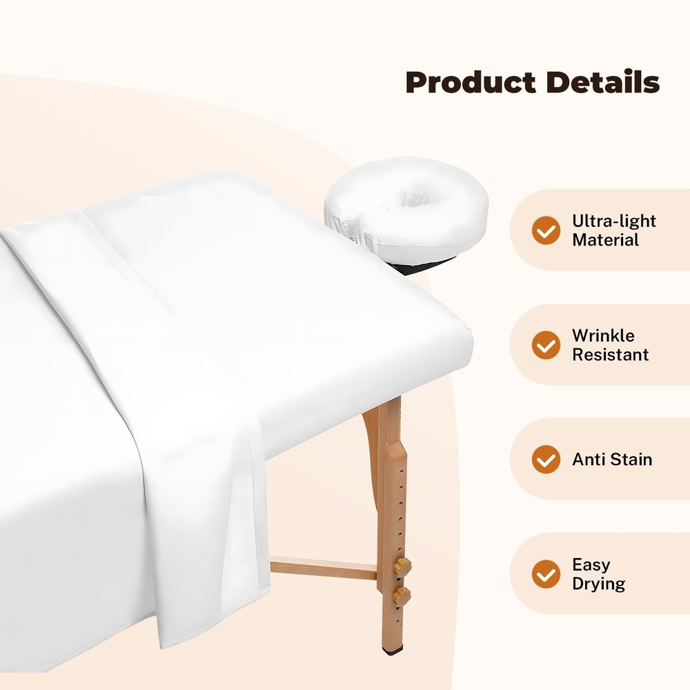 4 Sets Premium Microfiber Massage Table Sheets Set, 3 Piece Set Soft Massage ...