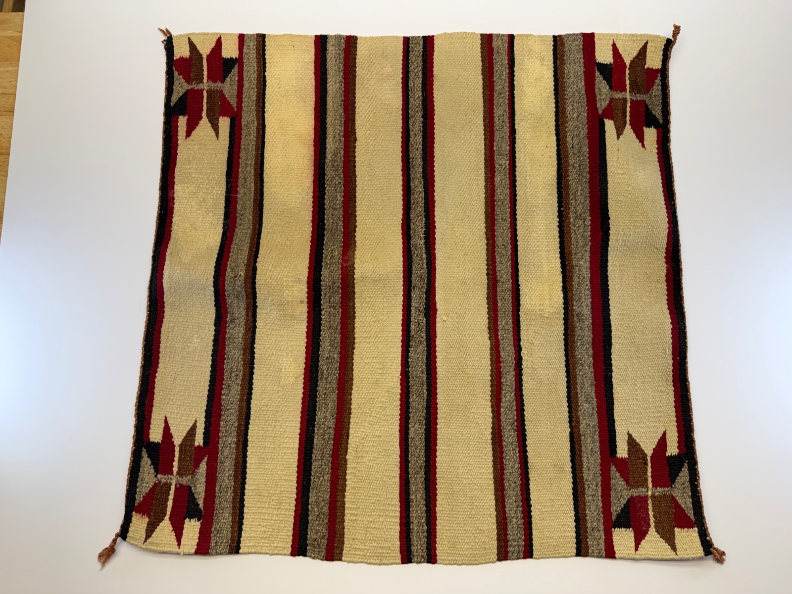 ATQ Navajo Rug Native American Indian Valero Star Saddle Blanket Weaving 30x30