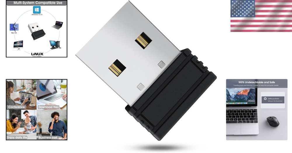 USB Mouse Jiggler - Keeps Your Computer Awake, Drive-Free Plug & Play Solution