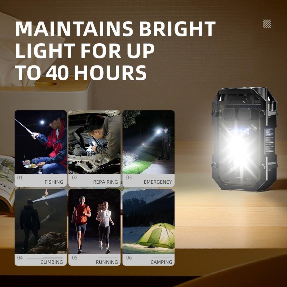 WARSUN Mini LED Flashlight Rechargeable Keychain White