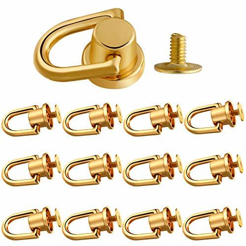 12 Pieces D Ring Stud Screw Ball Post Head Buttons With D Ring And Stud Screw