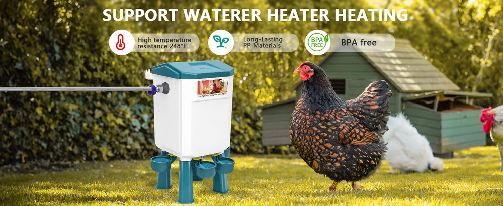 Filtered Float-Controlled Automatic Chicken Waterer for Chicken Water w60" Hose