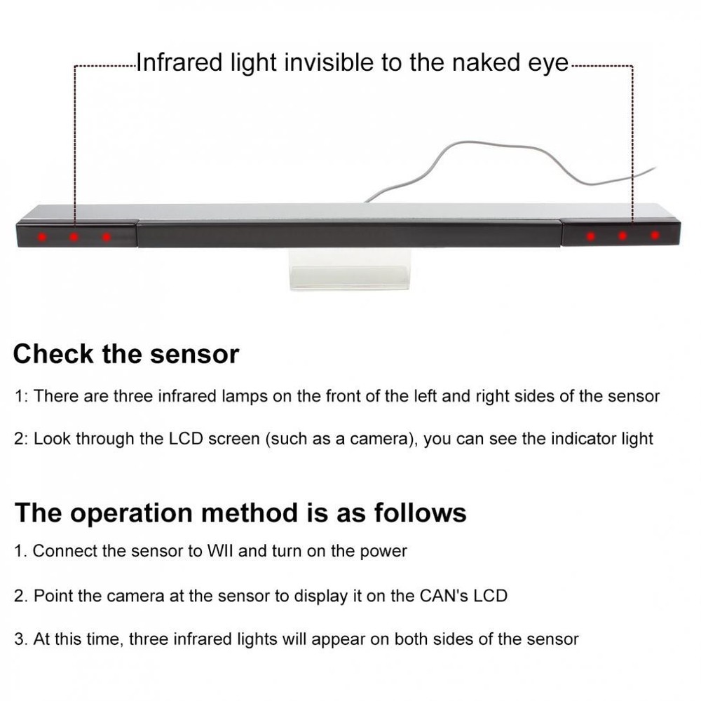 Wired Infrared Ray Sensor Bar for Nintendo Wii Wii U