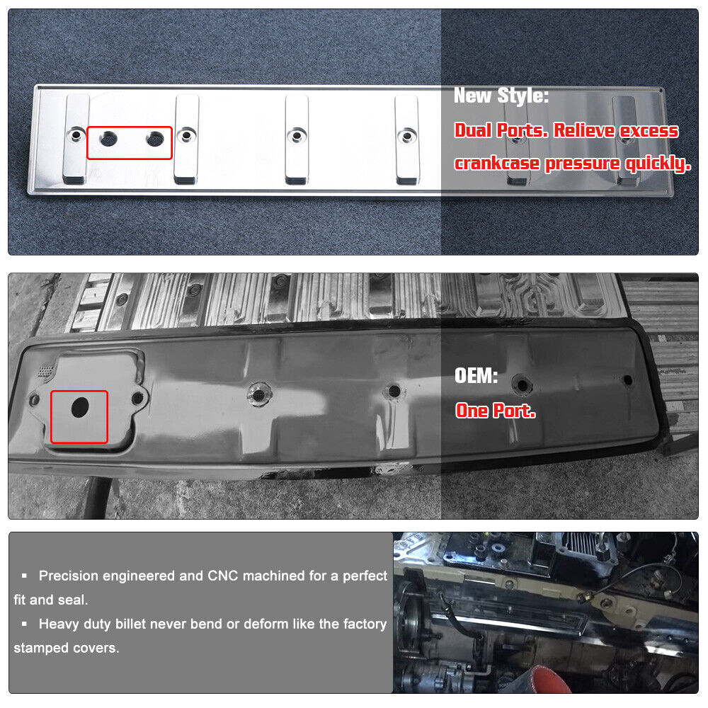 Aluminum Billet Tappet Cover Kit for Cummins 89-02 Dodge Ram 5.9L 12v 24v Diesel