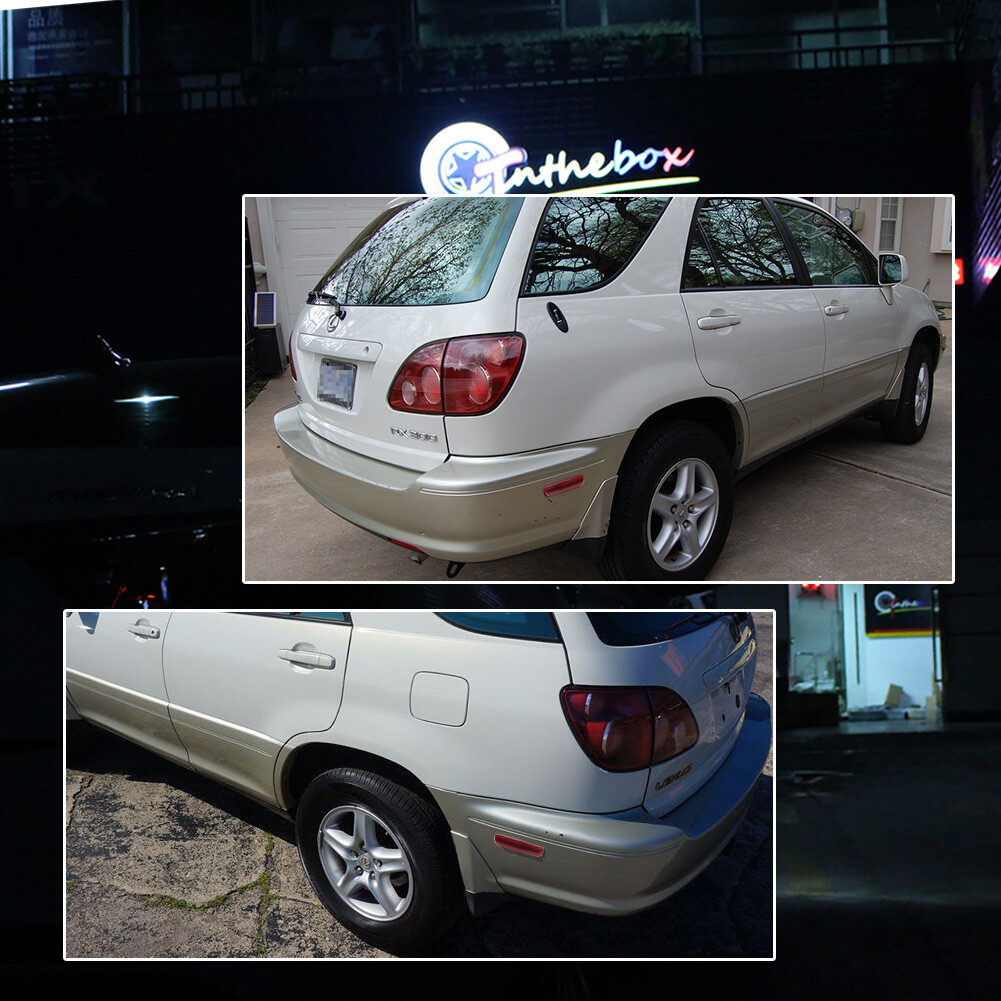 2X Red Lens Rear Bumper Side Marker Corner Lights For 1999-2003 Lexus RX300