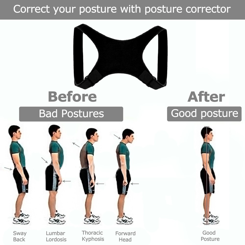 Adjustable Posture Corrector Brace: Gently Pulls Shoulders Back to Relieve Pain