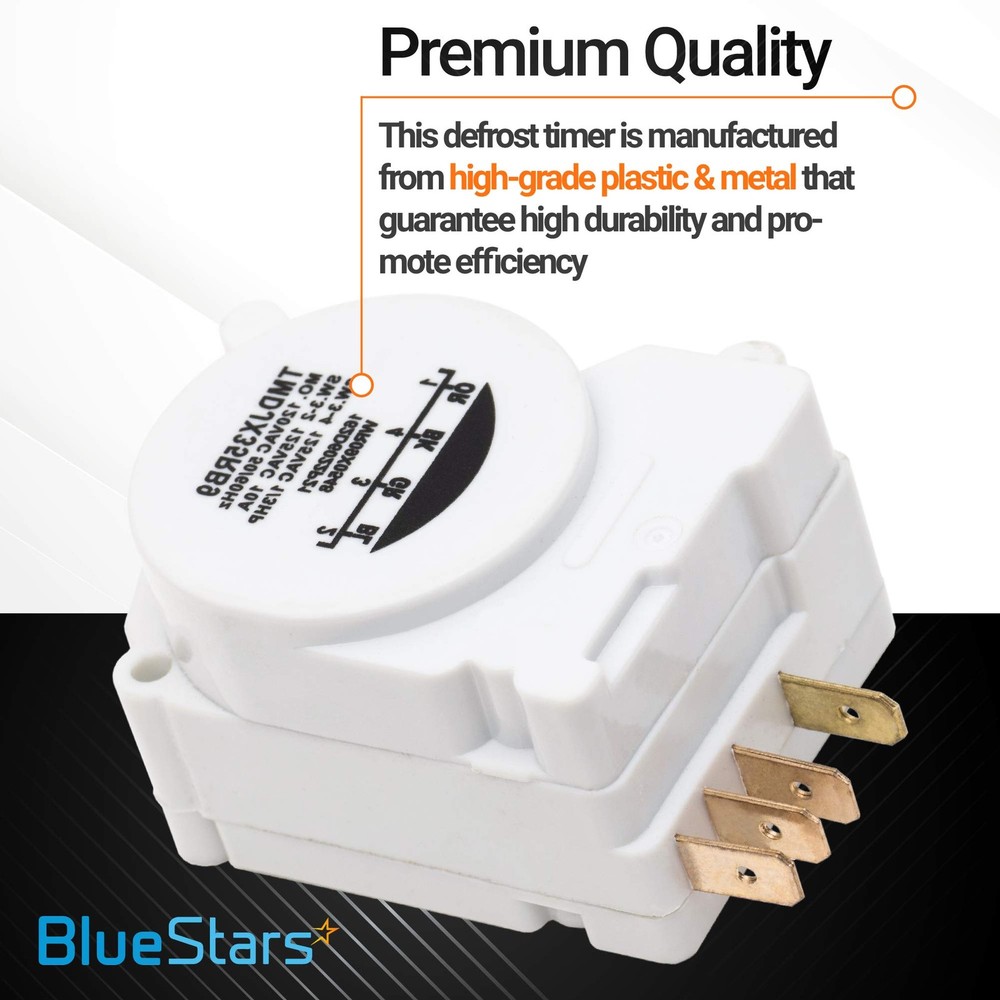 BlueStars Ultra Durable WR9X483 Refrigerator Defrost Timer Replacement White