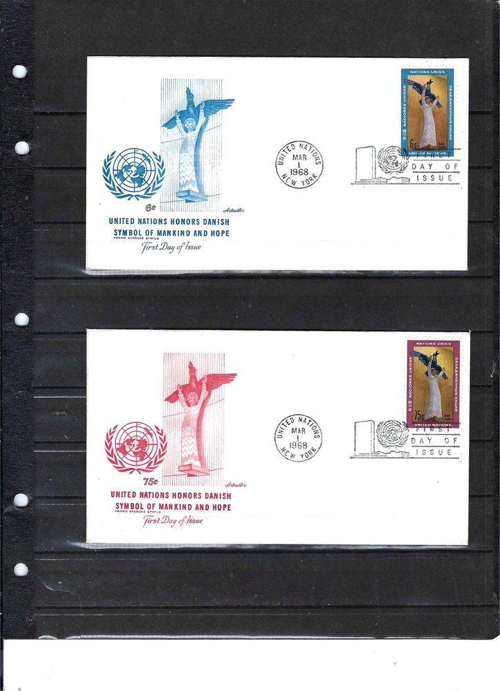 1968 UN STARCKE STATUE FDC's (Singles) - ARTMASTER Cachet (820A)
