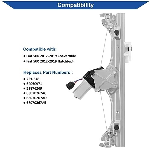 751-648 Power Window Regulator with Motor Assembly Front Left Driver Side
