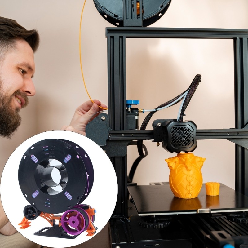 Passive Mechanical Filament Rewinder for 3D Printer Adaptive Tension Control