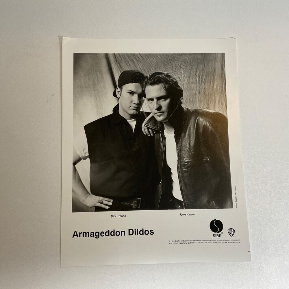 8 X 10 Glossy VTG  Armageddon Dildos 1994 PROMO Photo Dirk Krause Uwe Kanka Sire