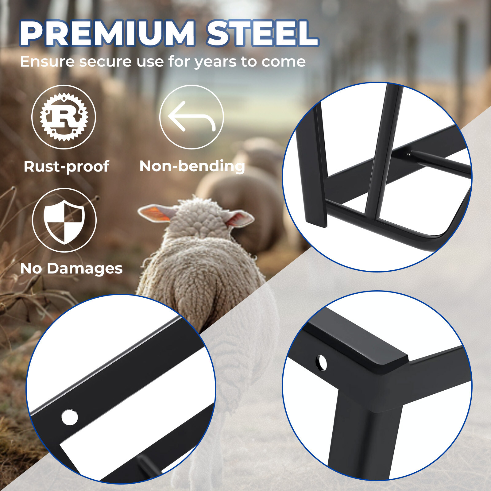 Premium Quality Hay Feeder Rack Wall Mounted Horse Feed Bucket Livestock Feeder