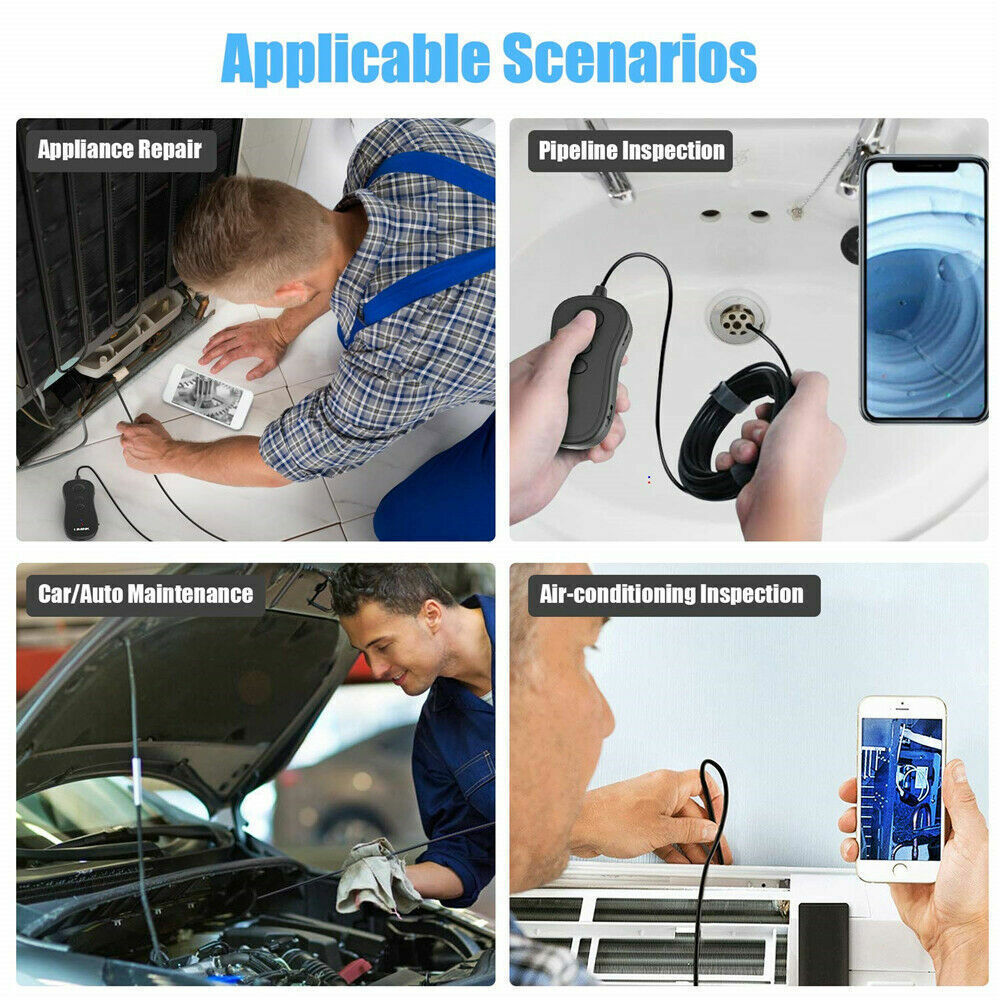 Wireless Wifi 10m HD Endoscope Camera Borescope Inspection For Android iPhone