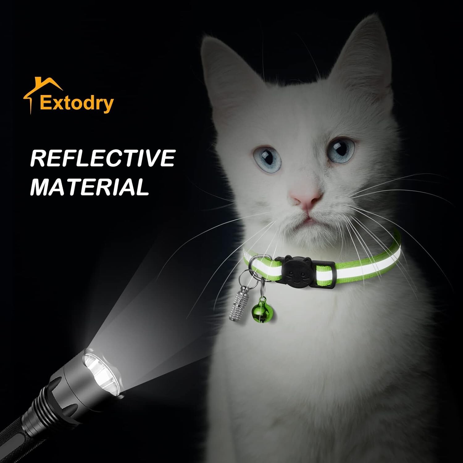 Extodry 12 OR 4 Pack Reflective-Breakaway Cat Collars with Bells,Safety Buckle