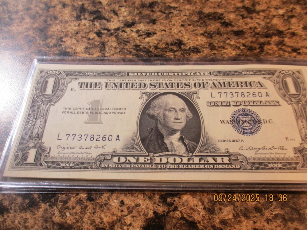 SERIES 1957-A $1 SILVER CERTIFICATE NOTE CU CHOICE UNC  8260