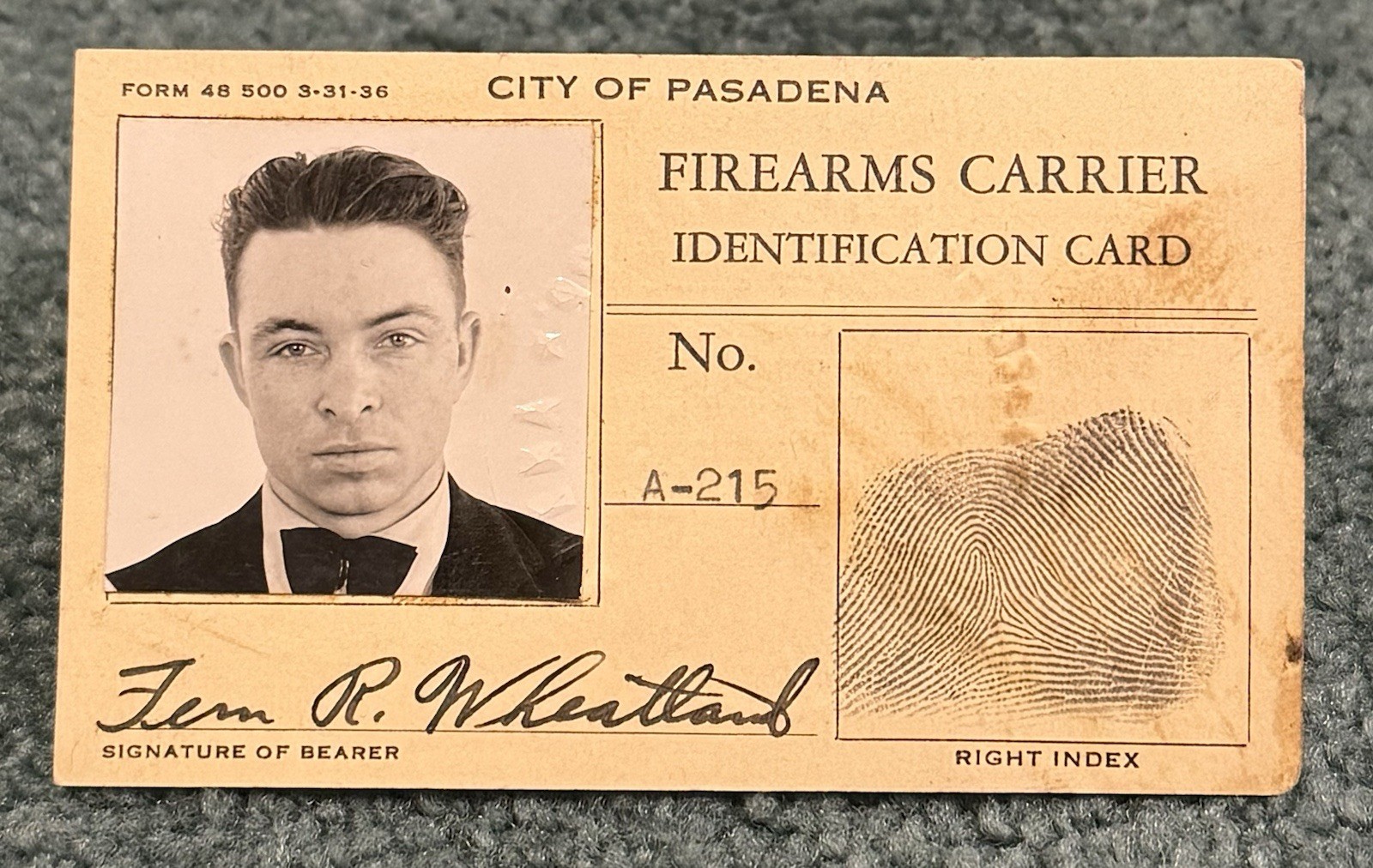 Original WWII US Army Infantry Officers 1941 ID Card With 2 Other Cards