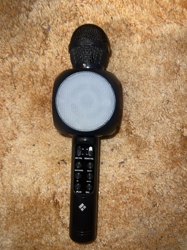 Tech Solutions LED Bluetooth Karaoke  Studio Wireless Mic With Speaker Black