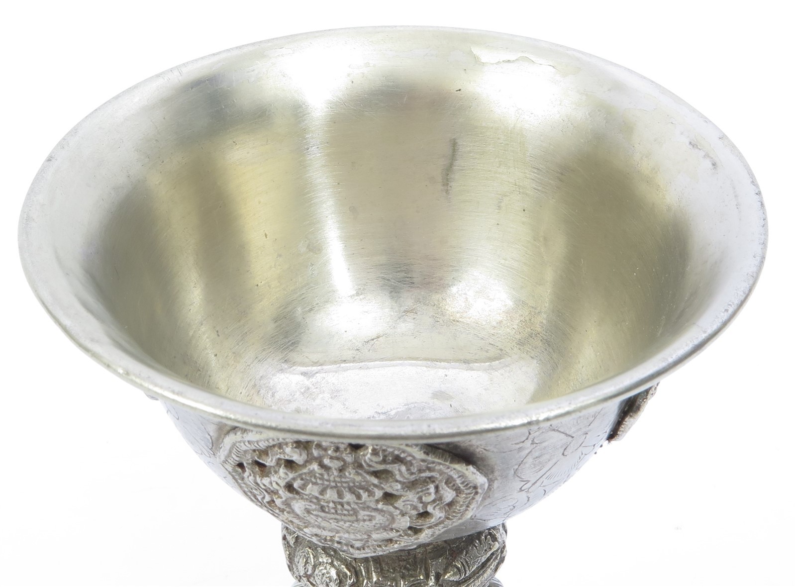 Estate Tibetan Buddhist Yak Butter Lamp 5.75" tall, 4.25" Diameter