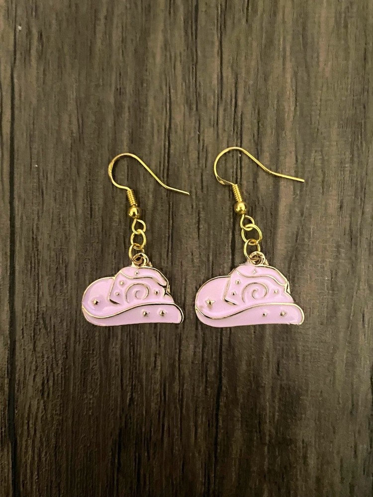 Handmade Pink Cowboy Hat Earrings