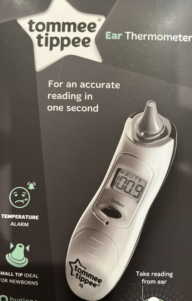Tommee Tippee Digital Ear Thermometer Temp Alarm, 2 Second Reading NEW