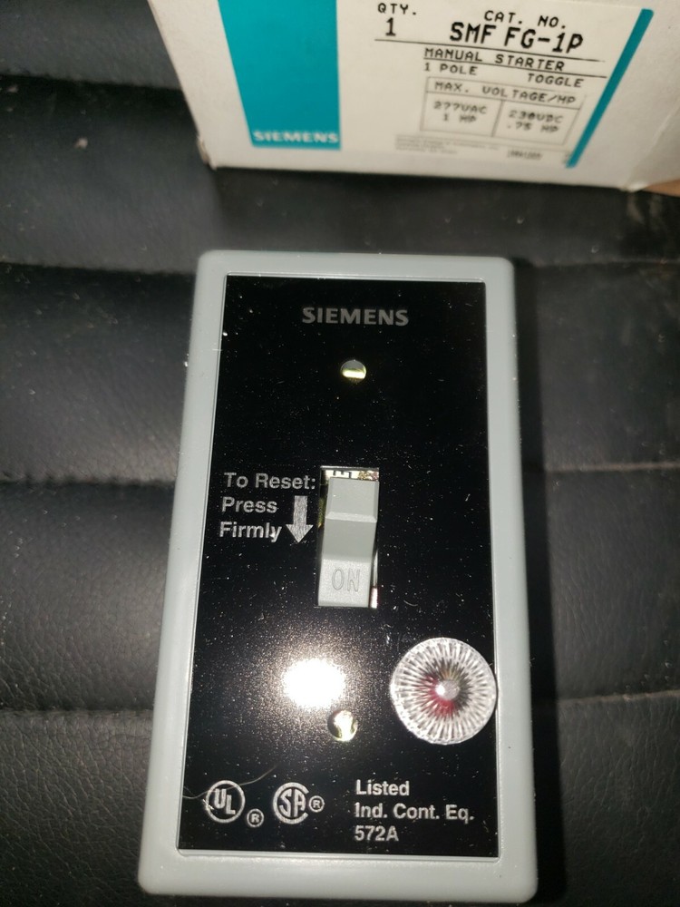 Siemens SMF-FG1P Single 1 Pole Manual Motor Starter Toggle Switch