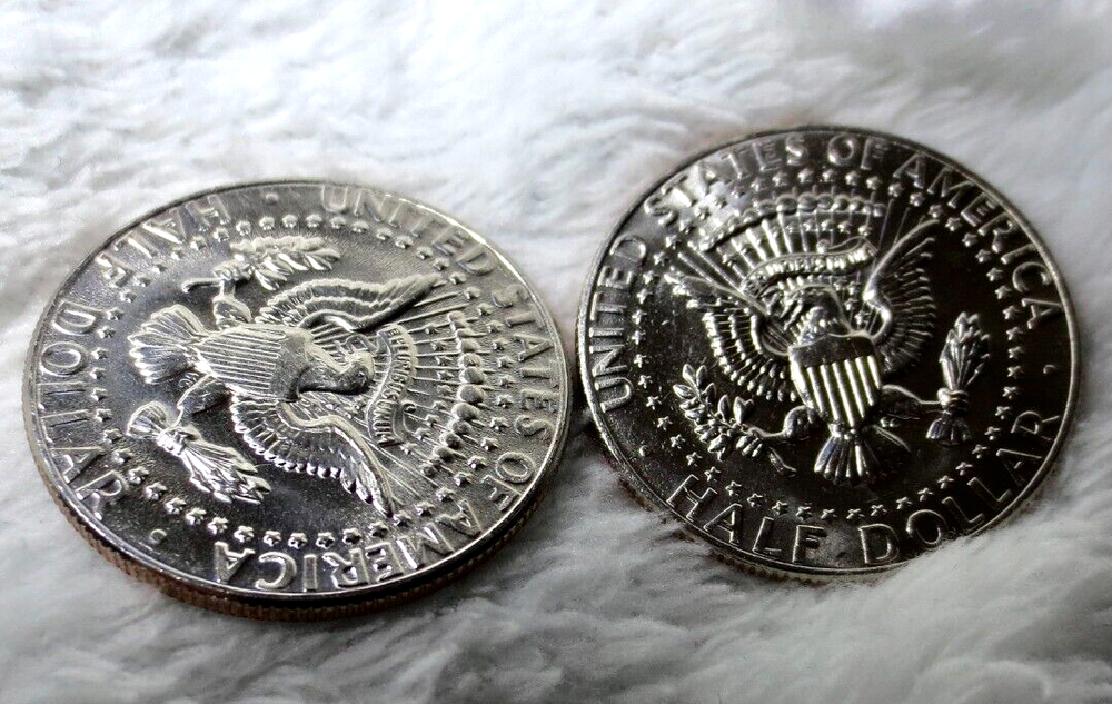 1985 P+D KENNEDY HALF DOLLAR SET, RETURNS OK