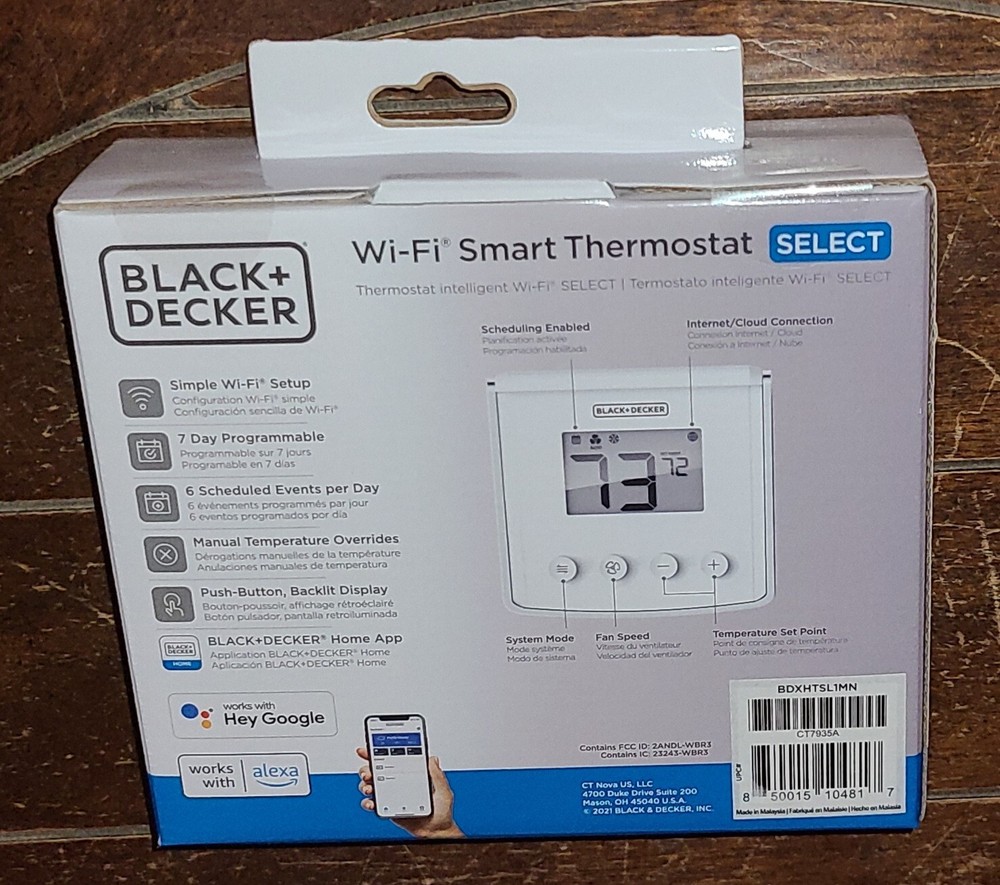 Black & Decker Wi-Fi Smart Thermostat Select ~7 Day Programmable~ #CT7935A