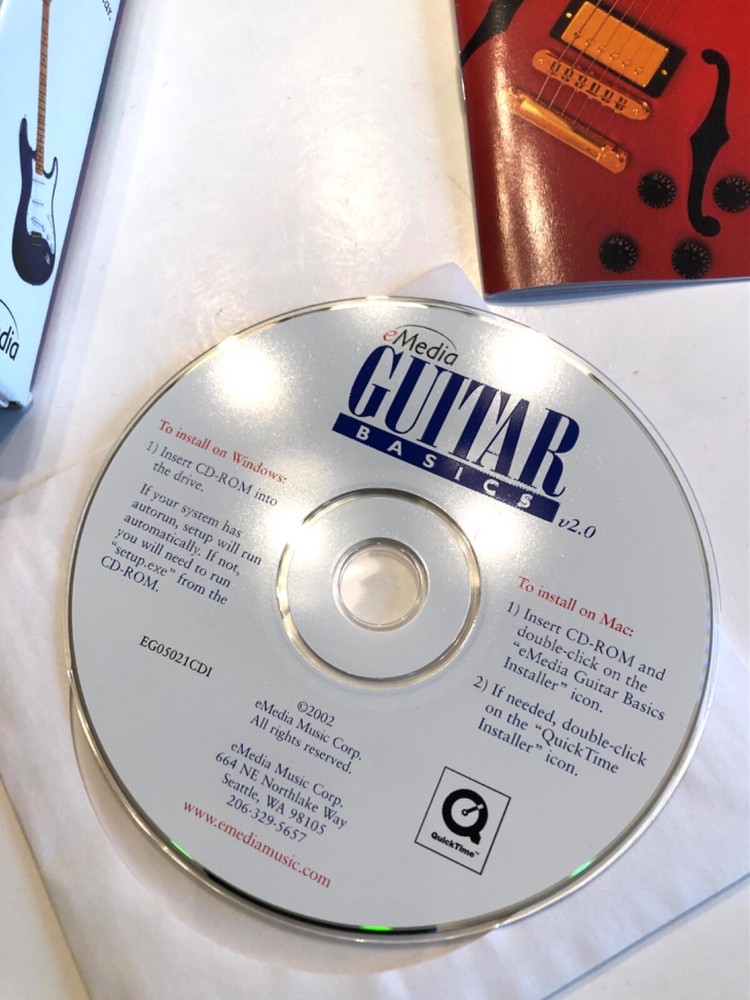 eMedia Guitar Basics, Win/ Mac CD-ROM Unused Open Box