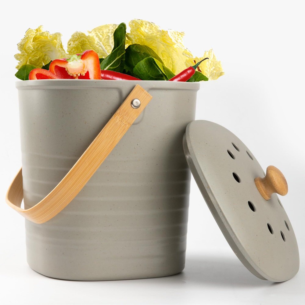 1 Gallon Compost Bin Kitchen Coutertop Compost Bin with Lid Compost Bucket
