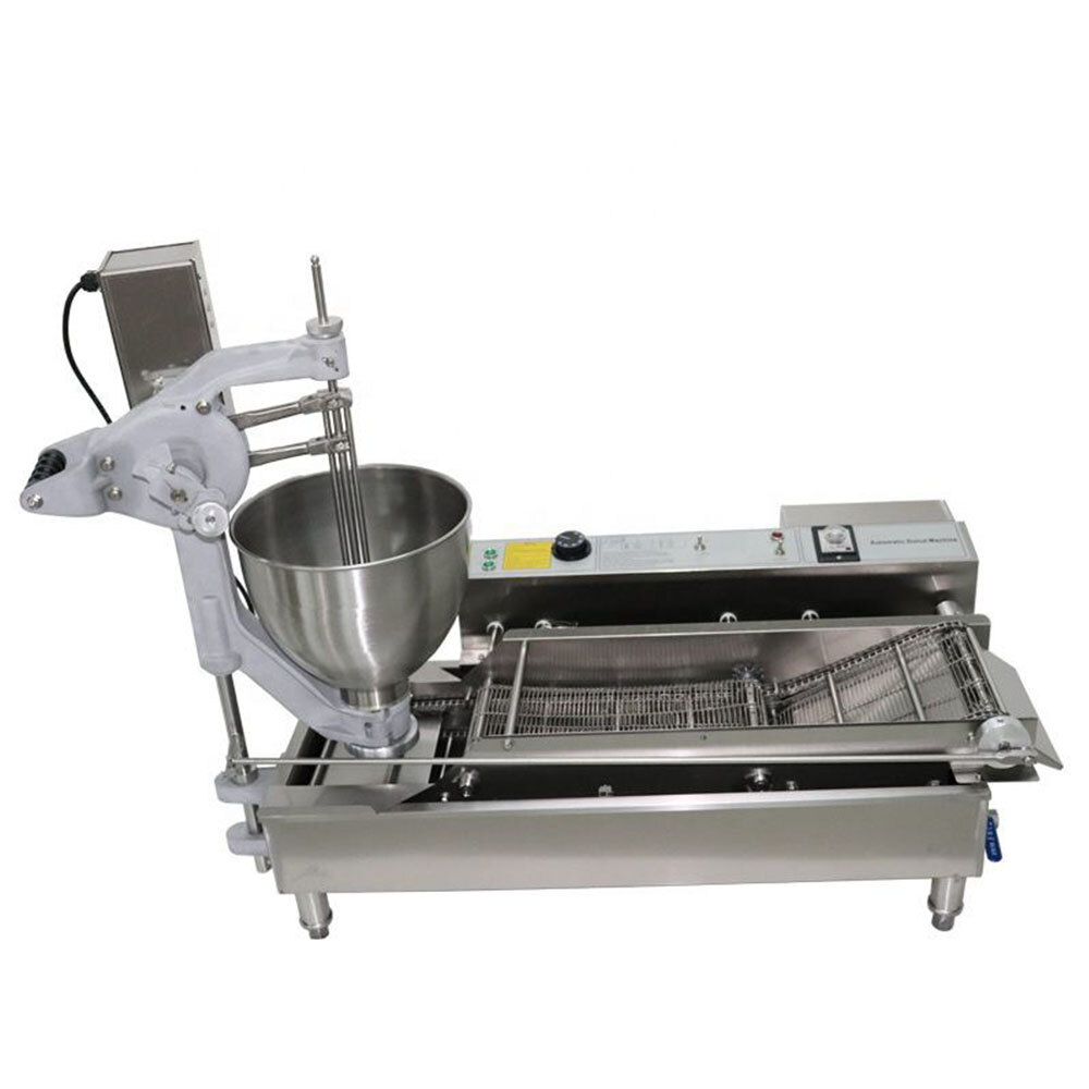Double Row Automatic Donut Maker Making Machine With 3 Moulds Doughnut Fryer