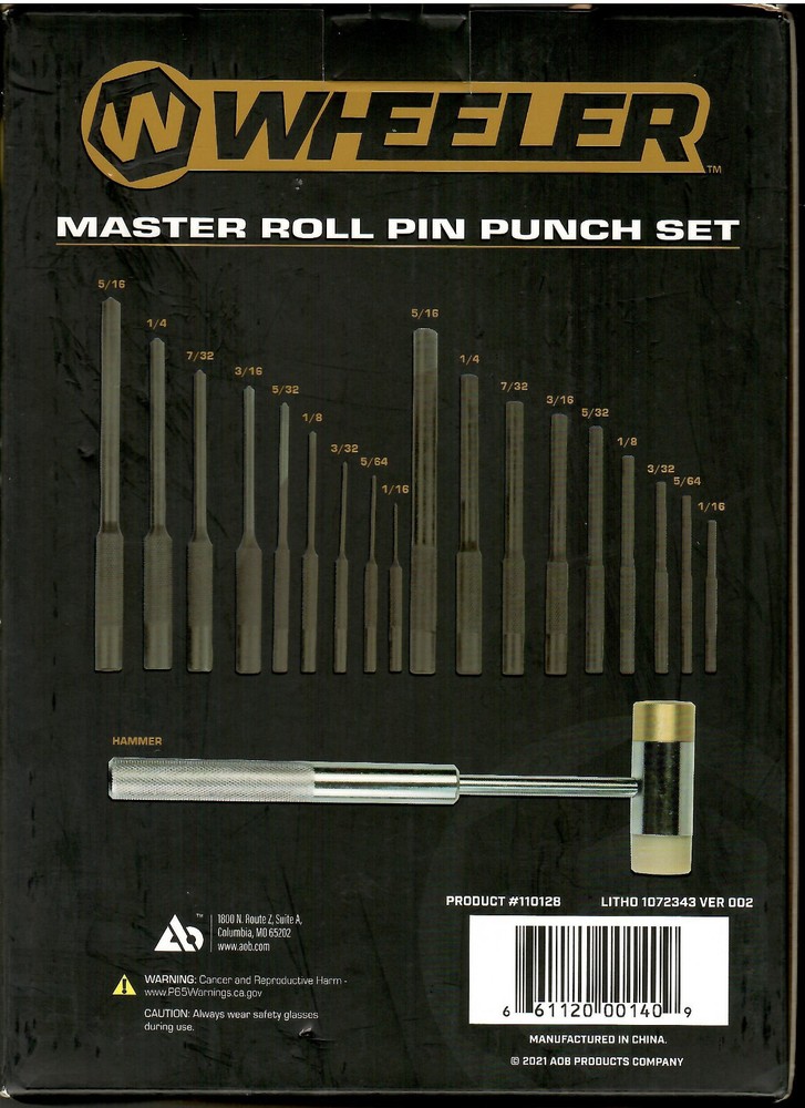 Wheeler Master Roll Pin Punch Set wheelertools / master-roll-pin-punch-set 11012