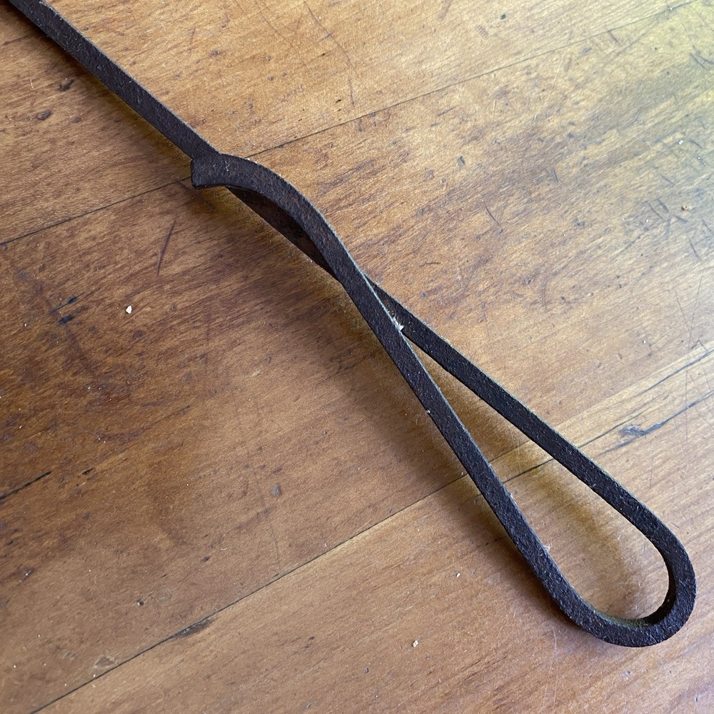Vintage Wrought Iron Fireplace Poker Hook Tool, 32.25", Primitive, Rustic