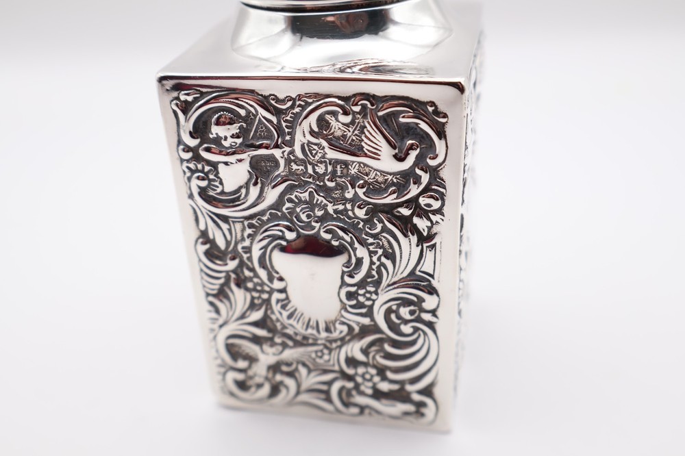 Antique Solid Silver Tea Caddy Hallmarked London 1901