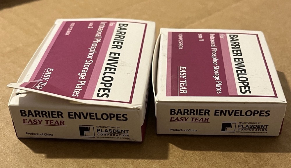 Barrier Envelopes, Plasdent, Phosphor Plate, Size #1 And #2 100 Per Box