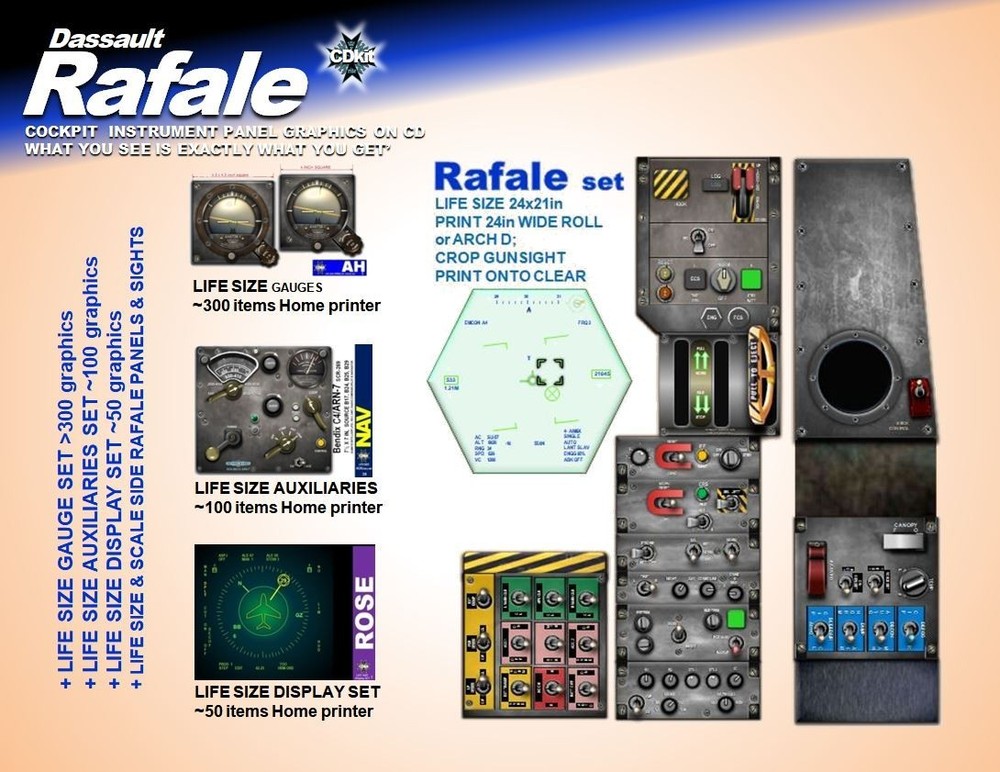 DASSAULT RAFALE COCKPIT instrument panel CDkit