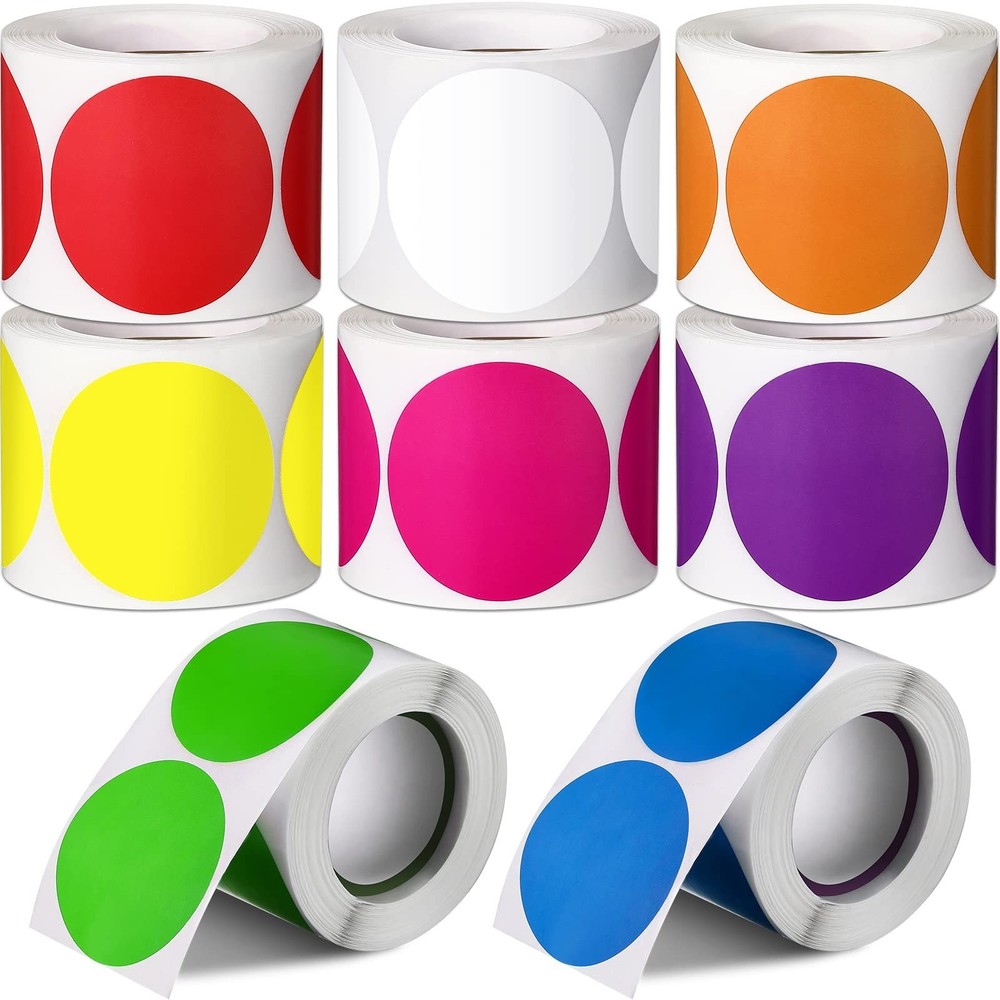 Yahenda 2000 Pcs Dot Stickers 2 Inch Circle Color Coding Labels Adhesive Roun...